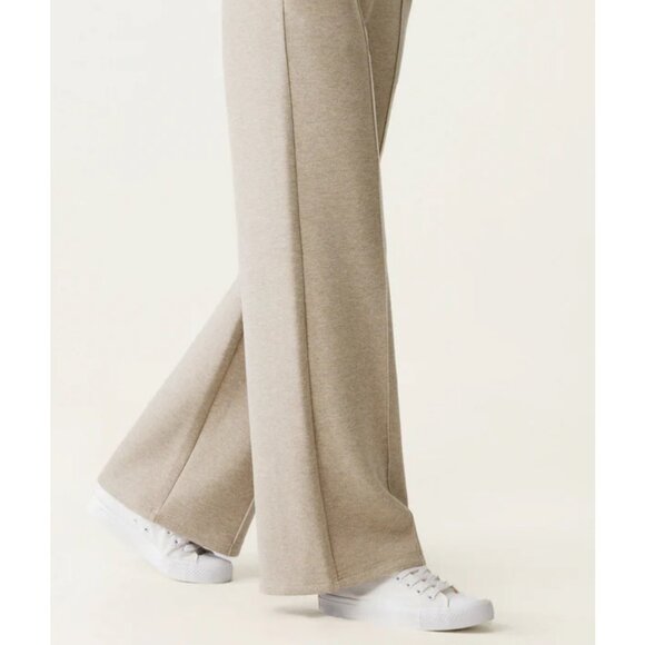 OGL FuzzLuxe High Waisted Straight Leg Pull On Pant Sz Medium Beige Stretchy Sof - Picture 15 of 15